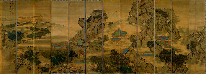 清 袁江 蓬莱仙境图屏全卷 (16486x6000px 300)