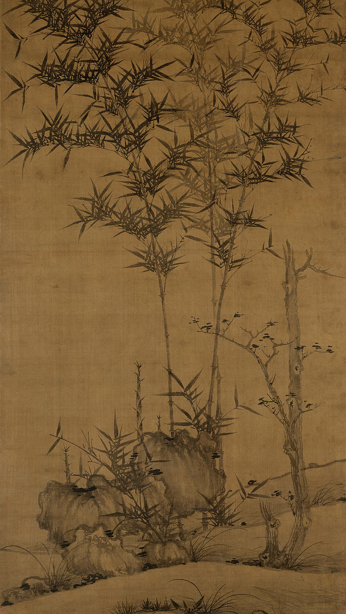宋 佚名 竹石图轴绢本 (8268x14667px 300)