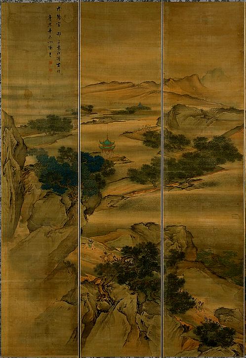清 袁江 蓬莱仙境图屏全卷 (16486x6000px 300)