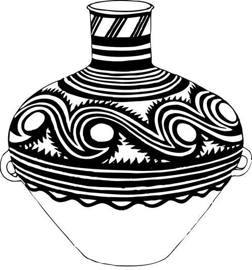 原始陶器手绘图片