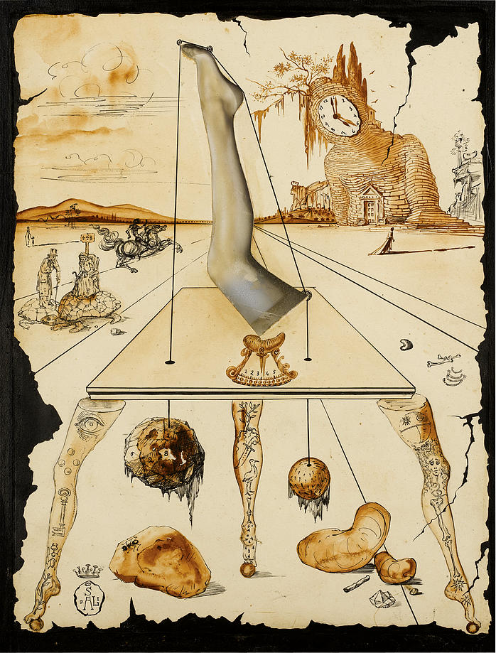 達利 salvador dali 003 composition a la jambe c1944 (3037x4000px