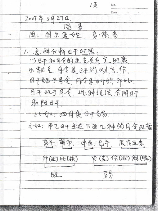 刘树明27年新型八字预测法面授手稿笔记